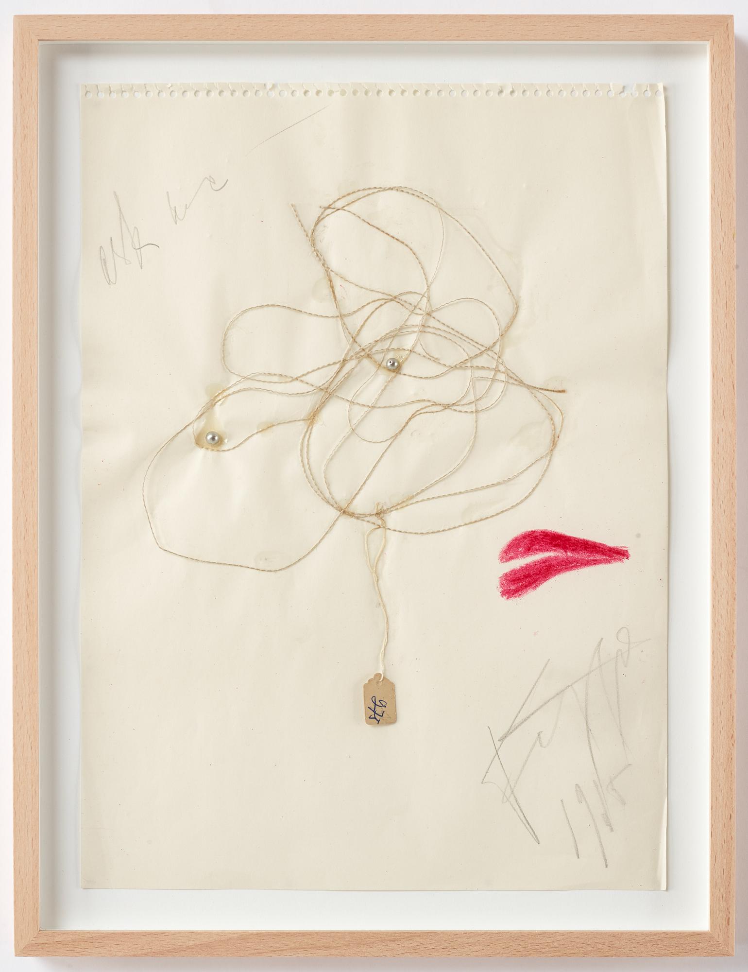 Eddie Figge, mixed media with collage on paper, signed and dated 1965.