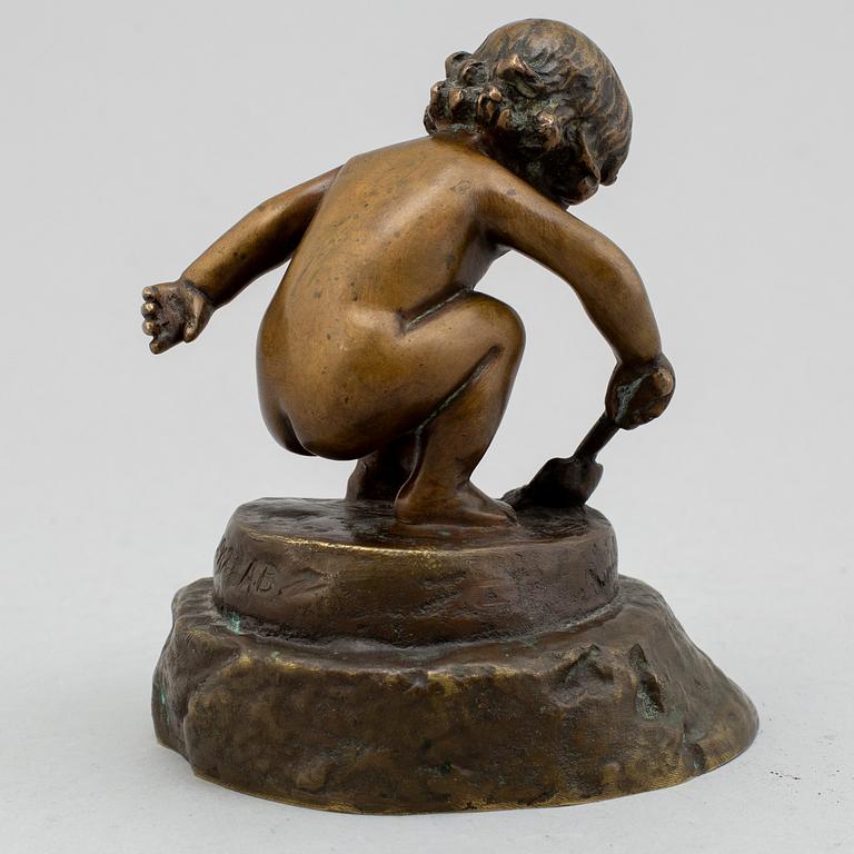 ANDERS JENSEN BUNDGAARD, skulptur, brons, monogramsignerad, daterad 10 juli 1912.