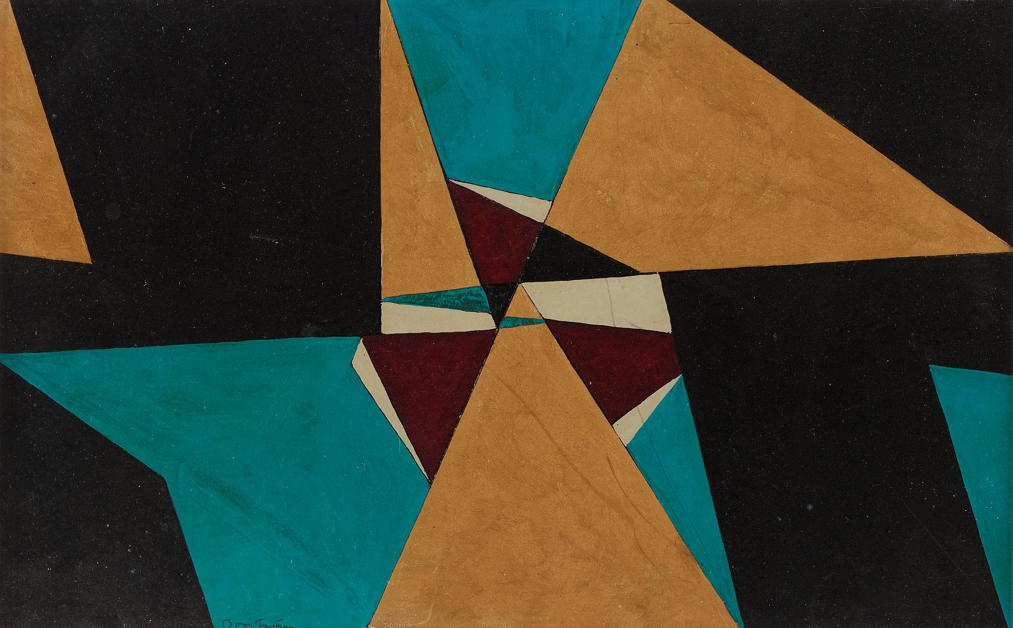 HARRY BOOSTRÖM, Oil on paper-panel, signed. Dated -54 verso.