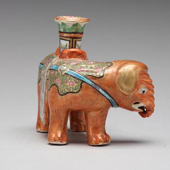 A Canton figure of an elephant, late Qing dynasty, circa 1900.