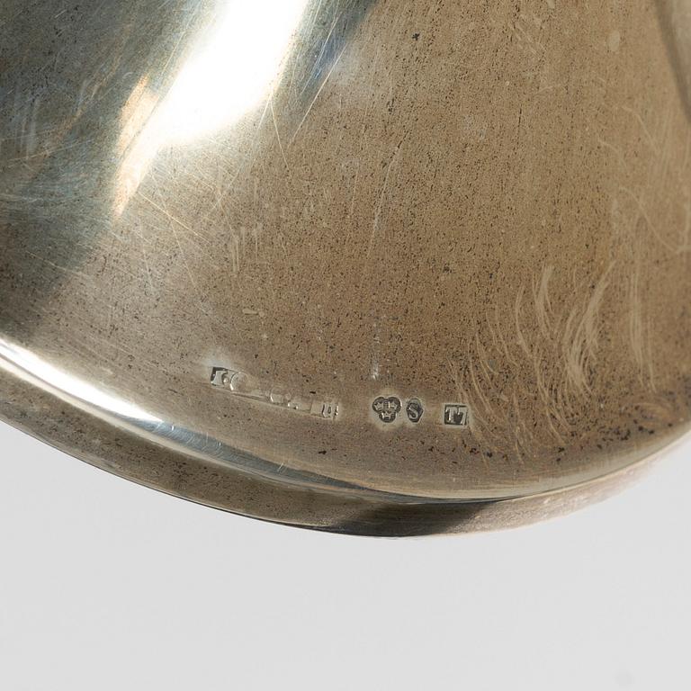Markströms Guldsmeds Ab, Bowl on foot, 2 pcs, silver, Uppsala 1921-1923.