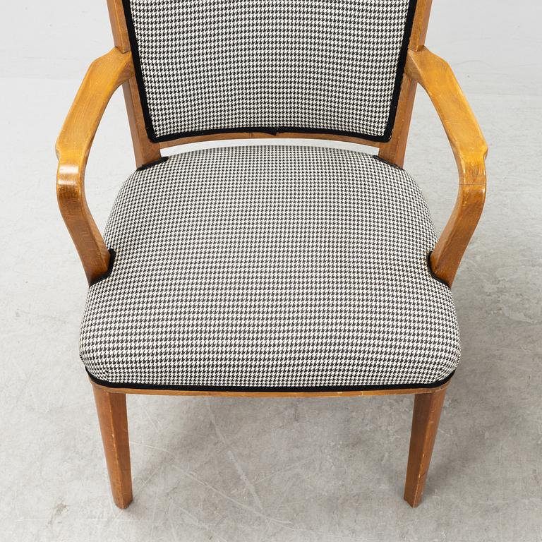 ASKI, AB Svenska Kontorsmöbelindustrier, a pair of beech armchairs, Bodafors, 1940's/50's.