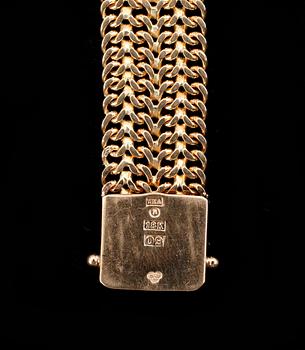 ARMLÄNK, 18 k guld. Erling Ahlen, Stockholm 1964. Ca 34 g.