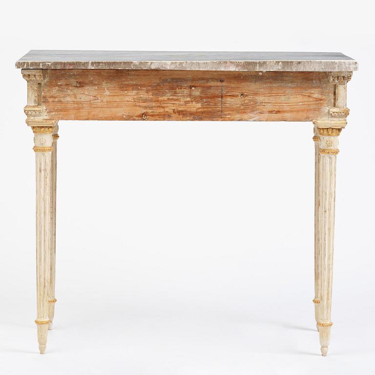 Konsolbord, tillskrivet Jean Baptiste Masreliez (formgivare och ornamentbildhuggare i Stockholm), Sengustavianskt.