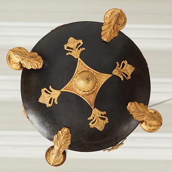 A Swedish Empire 19th century four-light hanging-lamp.