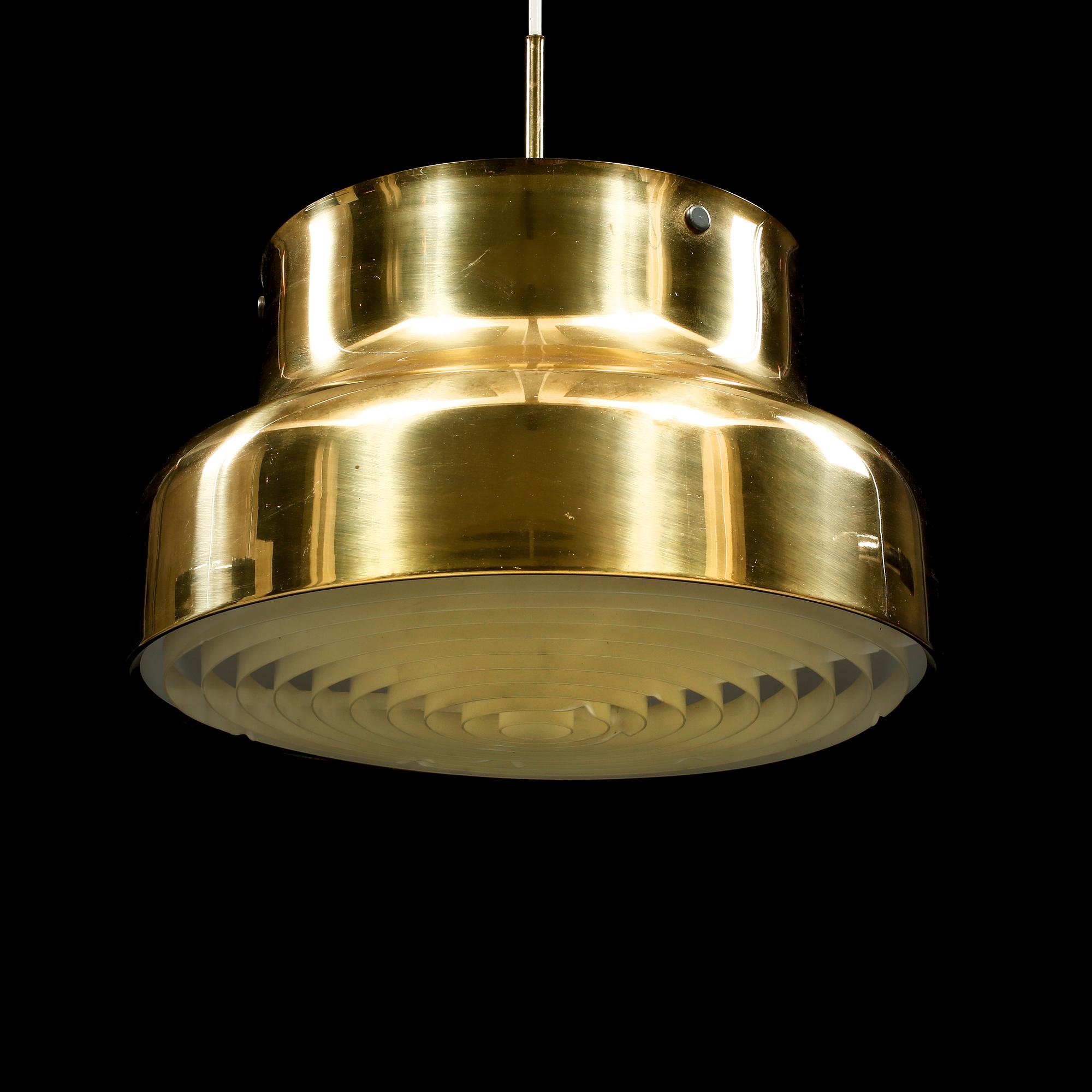 TAKLAMPA, "Bumligen", Anders Pehrson, Ateljé Lyktan, Åhus, 1900-talets andra hälft. Diameter 40 cm.