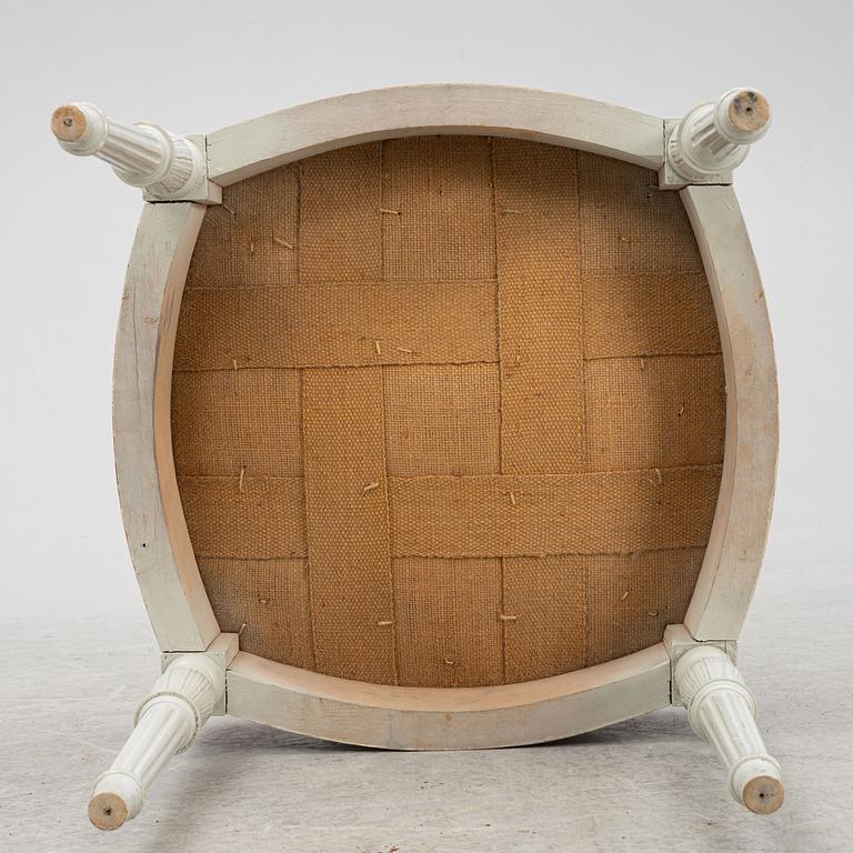 A Gustavian-style stool, 20th century.