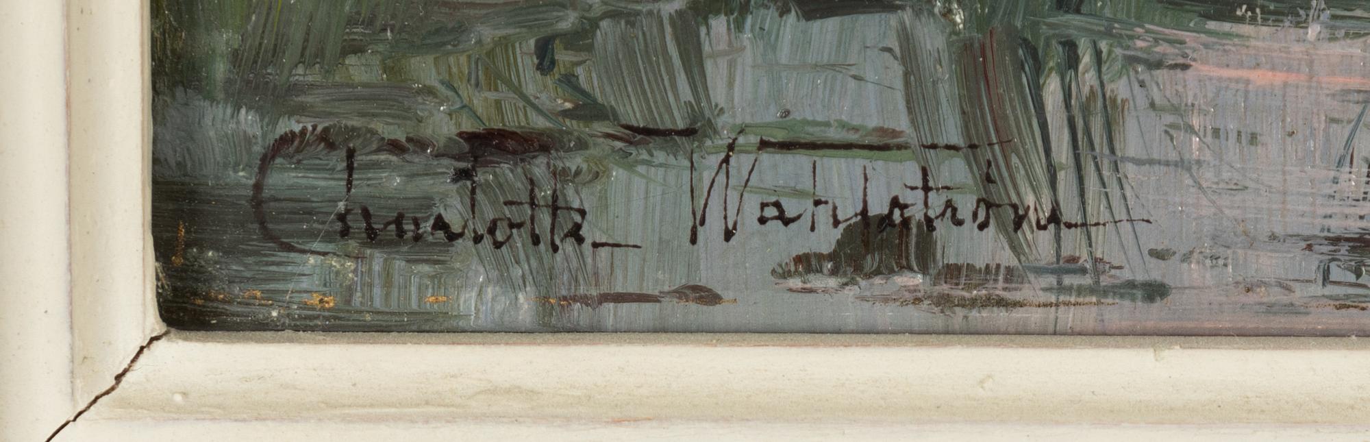 Charlotte Wahlström, oil on panel, signed.