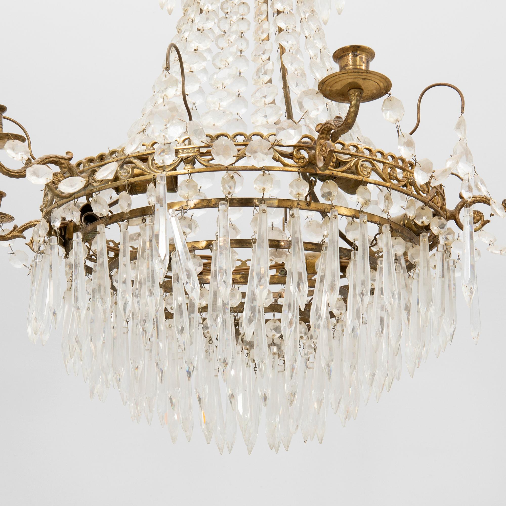 Chandelier Gustavian style mid/second half of the 20th century.