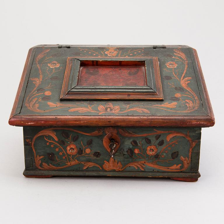 A small 18th Century wooden chest.