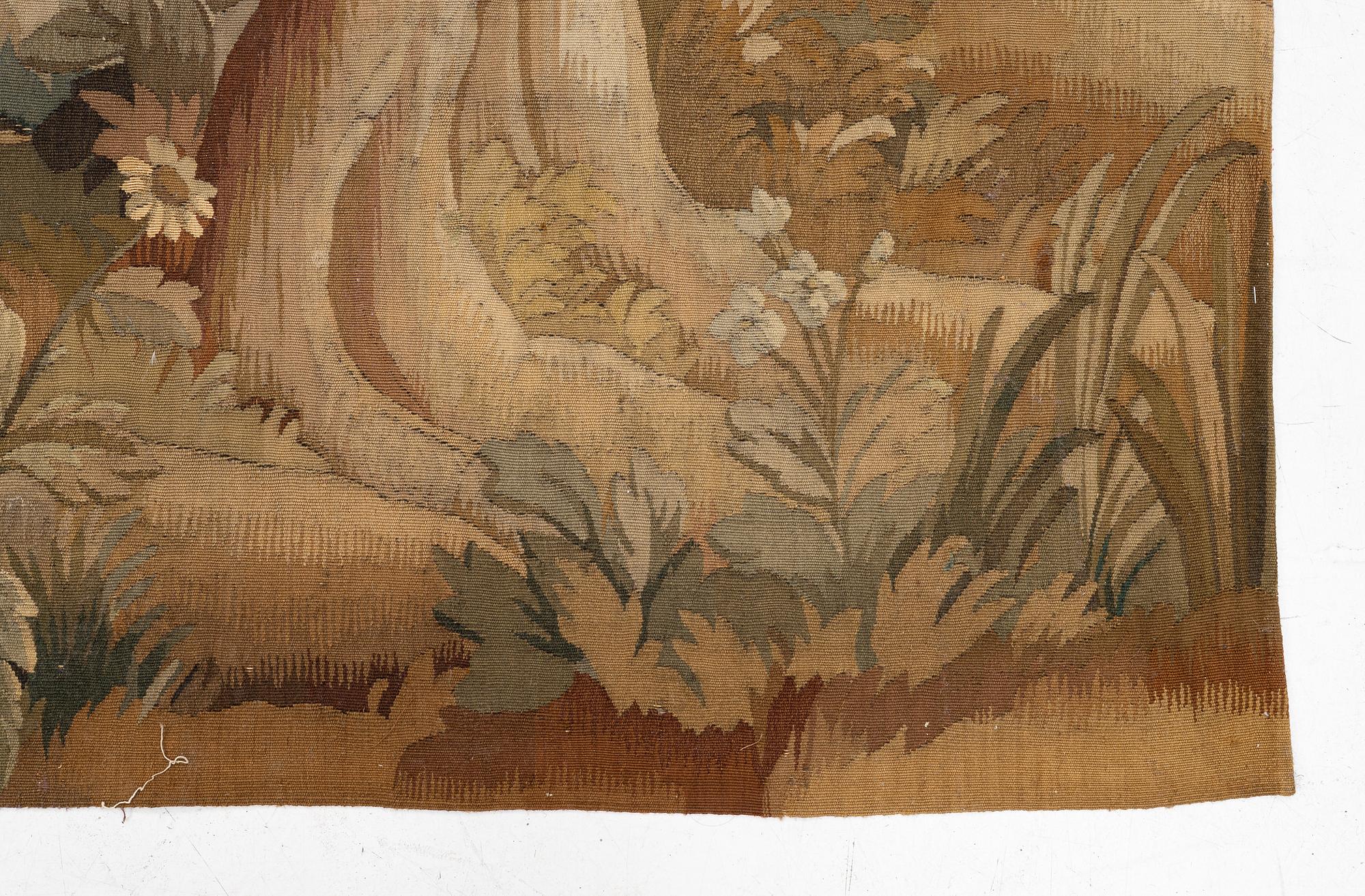 A french 'Verdur' tapestry, c. 200 x 289 cm, France, second half of the 19th century.