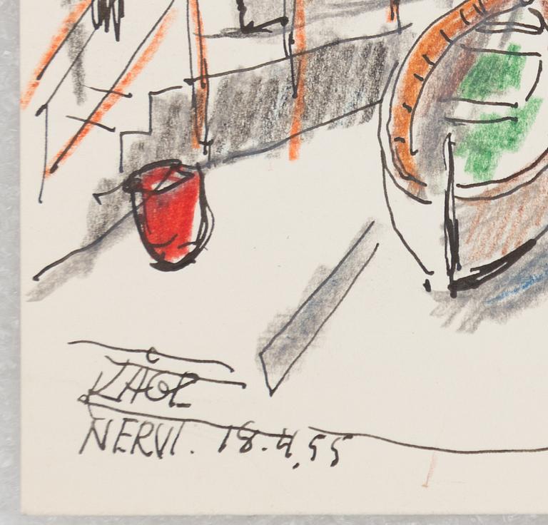 Wilhelm Kåge, a set of eight drawings, signed and dated 1905 and 1955 respectively.