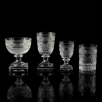 Elis Bergh, glasservis, 45 delar, "Kent", Kosta Boda, 1900-talets andra hälft.