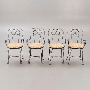 A set of four Grytgöl metal garden chairs mid 1900s.