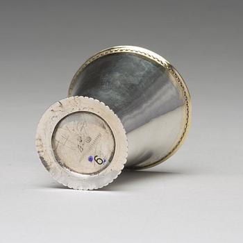 A Swedish 18th century parcel-gilt silver beaker, mark of Johan Ek, Gävle 1735.