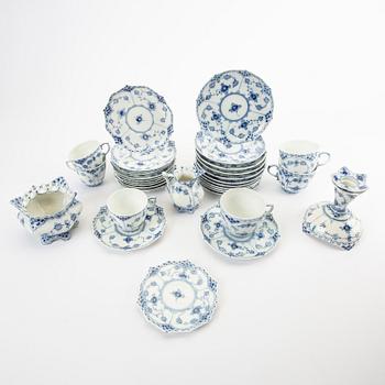 Servis 31 dlr Musselmalet hel och halvblonde Royal Copenhagen 1970-80-tal porslin.