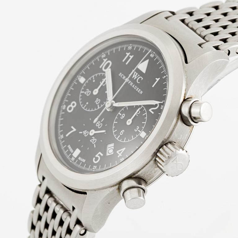 IWC, Schaffhausen, Pilot's chronograph, Mecaquartz, wristwatch, chronograph, 36 mm.