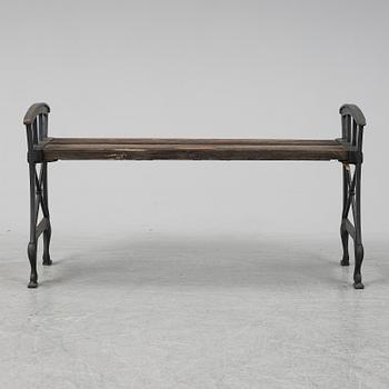 An iron garden bench by Folke Bensow, Näfveqvarns Bruk, early 20th Century.