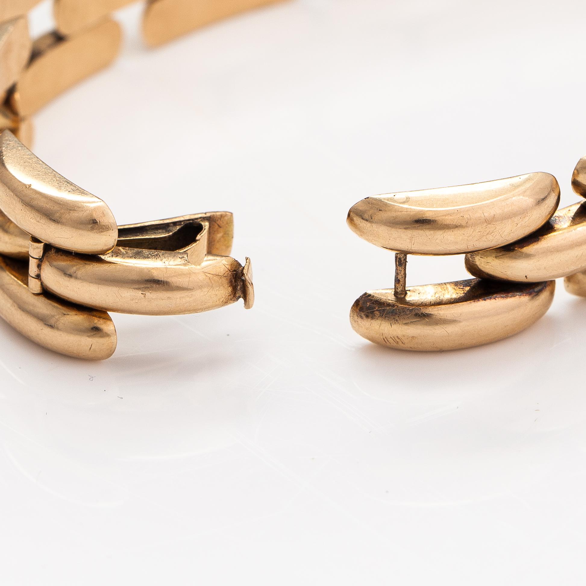 A 14K gold bracelet. Kultateollisuus, Turku 1958.