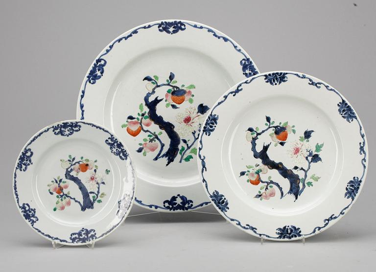 FAT, 3 st, porslin, Kina, 1700-tal.