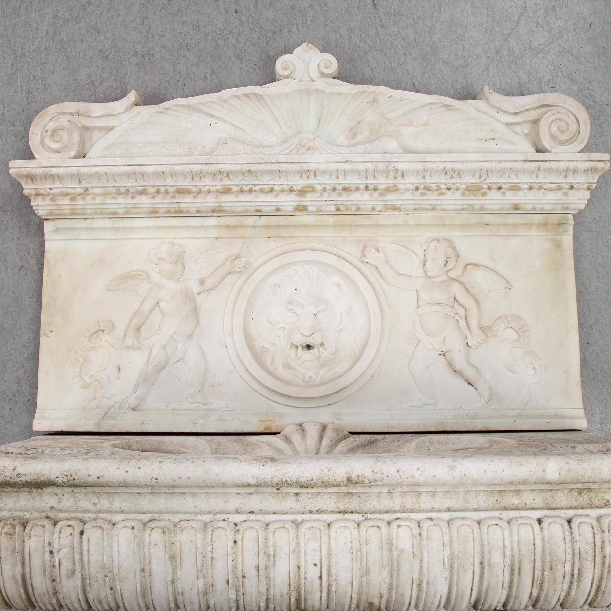 HANDFAT/FONTÄN, marmor, 1800/1900-tal.