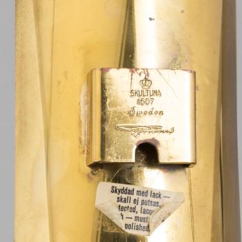 PIERRE FORSSELL, vägglampetter, ett par, mässing, "Reflex", Skultuna.