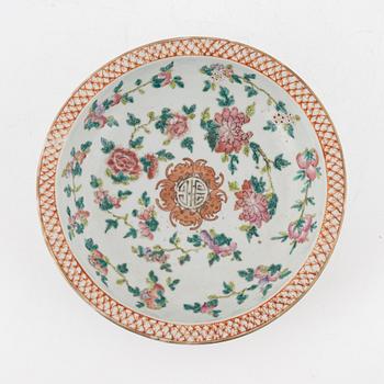 A Famille Rose porcelain bowl, China, late 19th century.