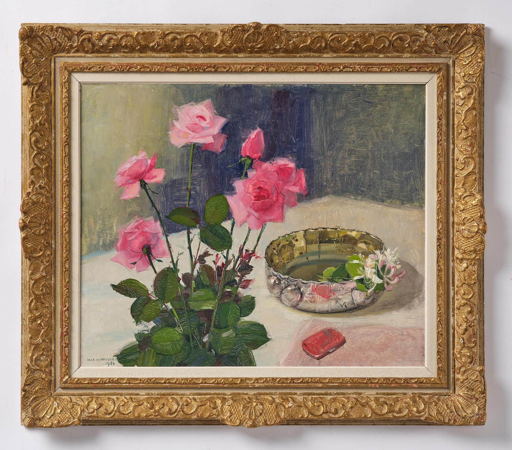 Olle Hjortzberg, Still life with roses.