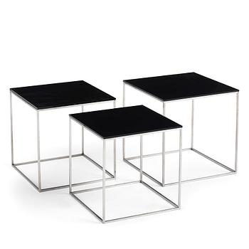 49. Poul Kjaerholm, a three-piece 'PK-71' nesting table, Fritz Hansen, Denmark, 2014.