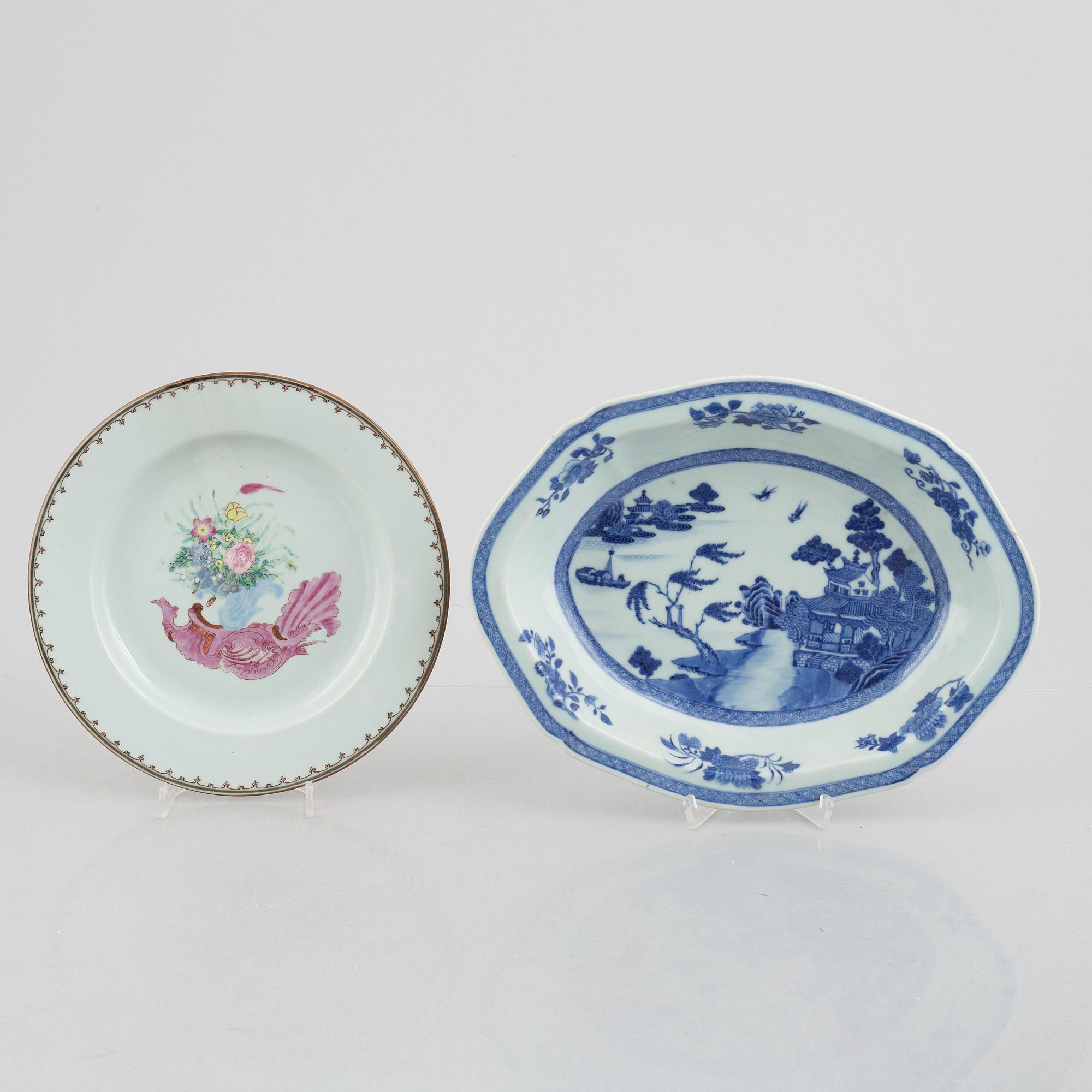 Nine pieces of Chinese porcelain, Qing dynasty, 18th-19th century.