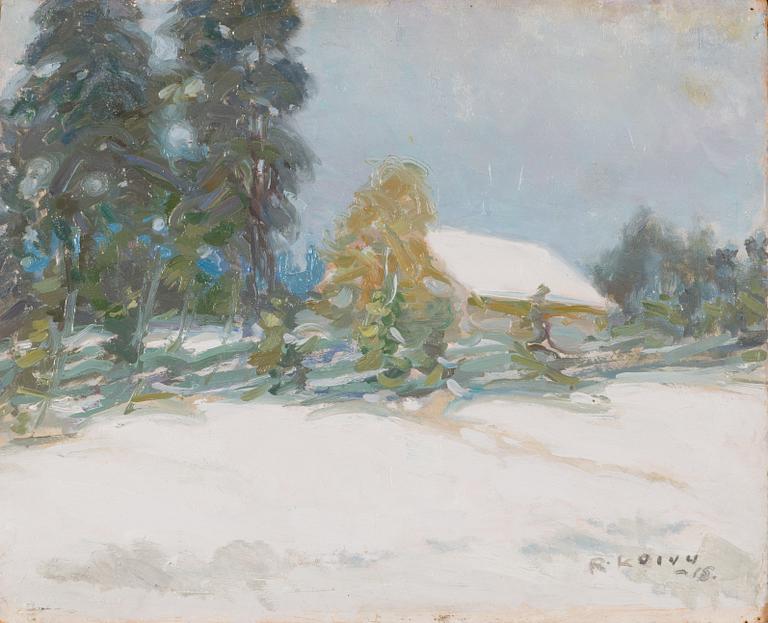 Rudolf Koivu, oil on board, signed and dated-16.