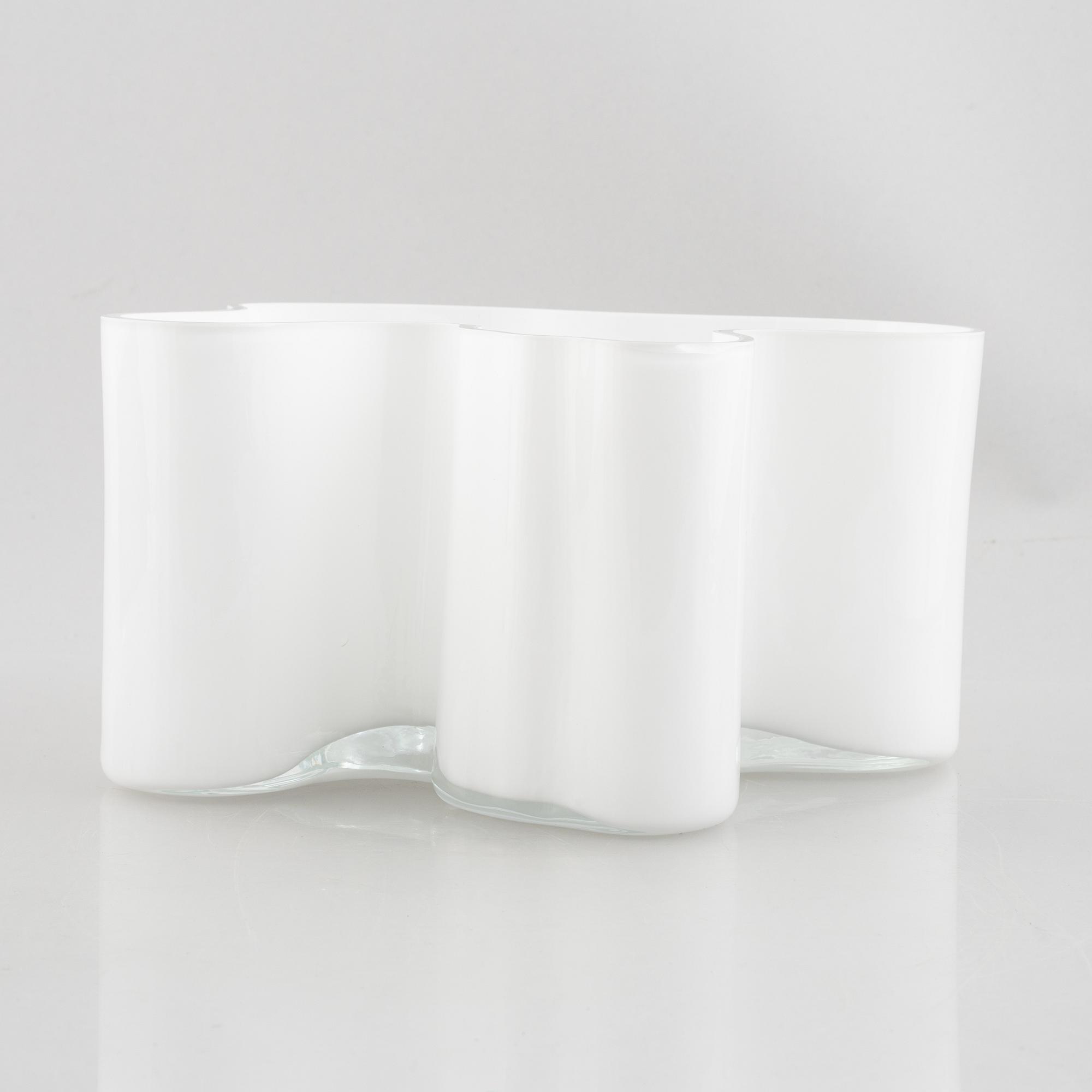 Alvar Aalto, a model 3031 glass vase, signed, numbered and dated 1989.