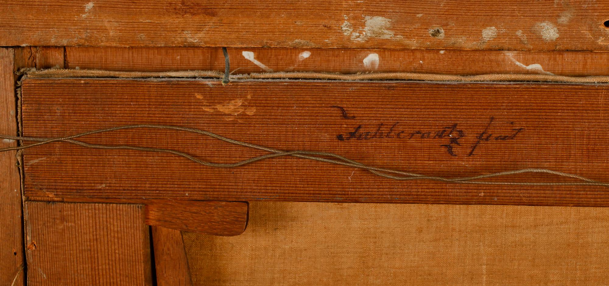 CARL JOHAN FAHLCRANTZ, olja på duk, a tergo påskrift "Fahlcrantz fecit".