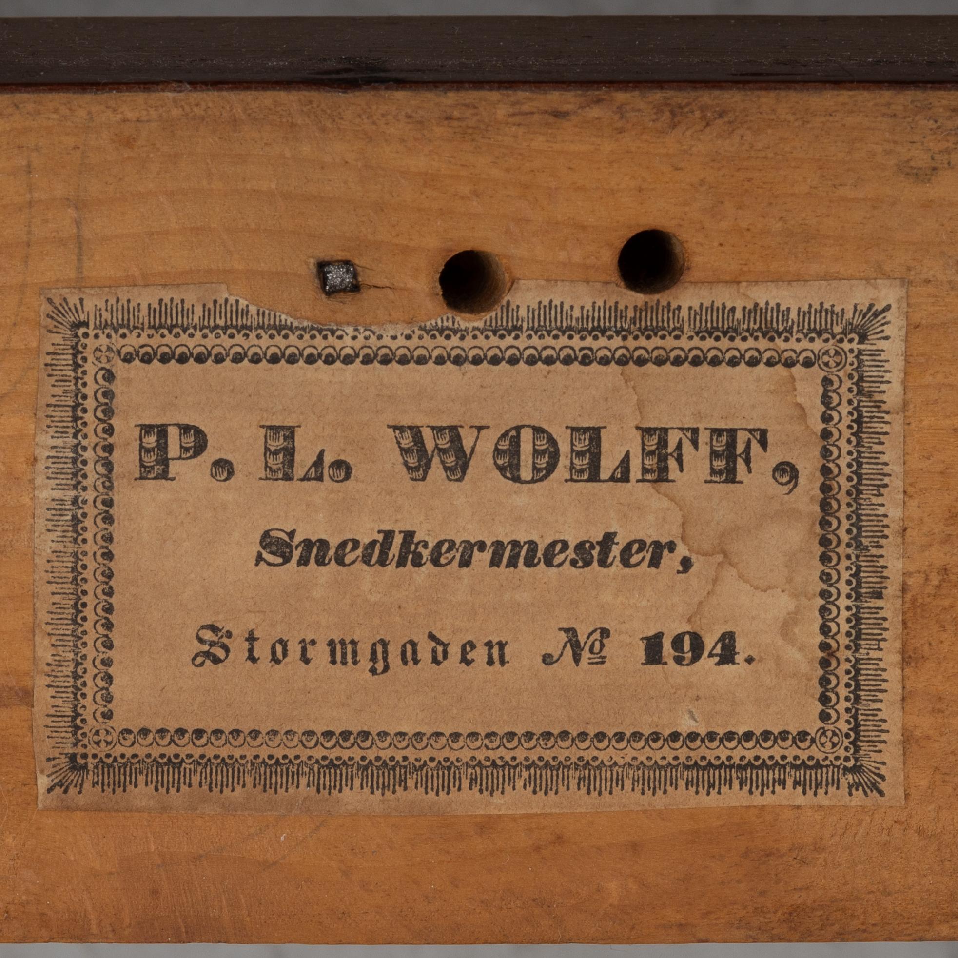 Fåtölj, empire, PL Wolff Snedkermester Stormgaden No 194, Danmark. 1800-talets första hälft.