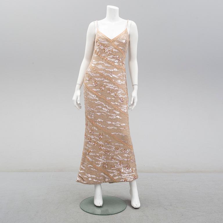 ESCADA, a beaded silk evening gown, size 36.
