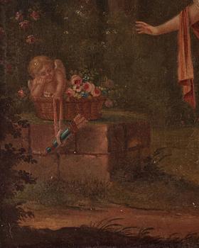 Nicolas Lancret, hans art, Väggfält med spegel och figurscen.