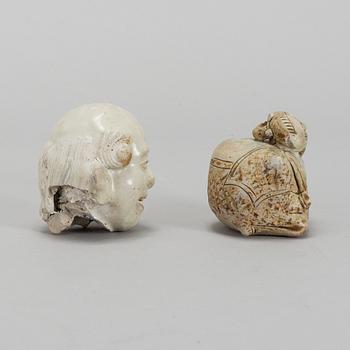 Two Sawakhalok porcelain figurines, 15th/16th Century.