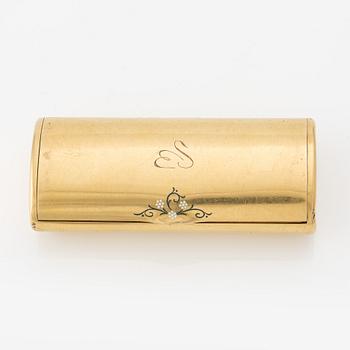 A Wilhelm Bolin 18K gold and enamel box, W.A. Bolin 1920.