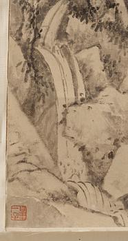 RULLMÅLNING, Bergslandskap, kopia efter Wu Li (1632-1718), sen Qingdynastin (1644-1912).