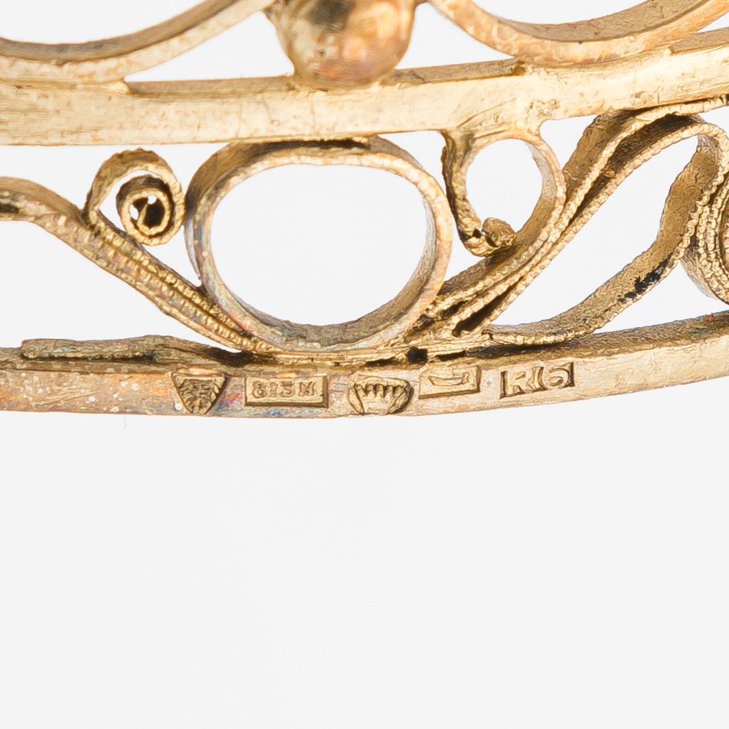 Tillander, brudkrona, förgyllt silver (813), Helsingfors 1946. I originallåda.