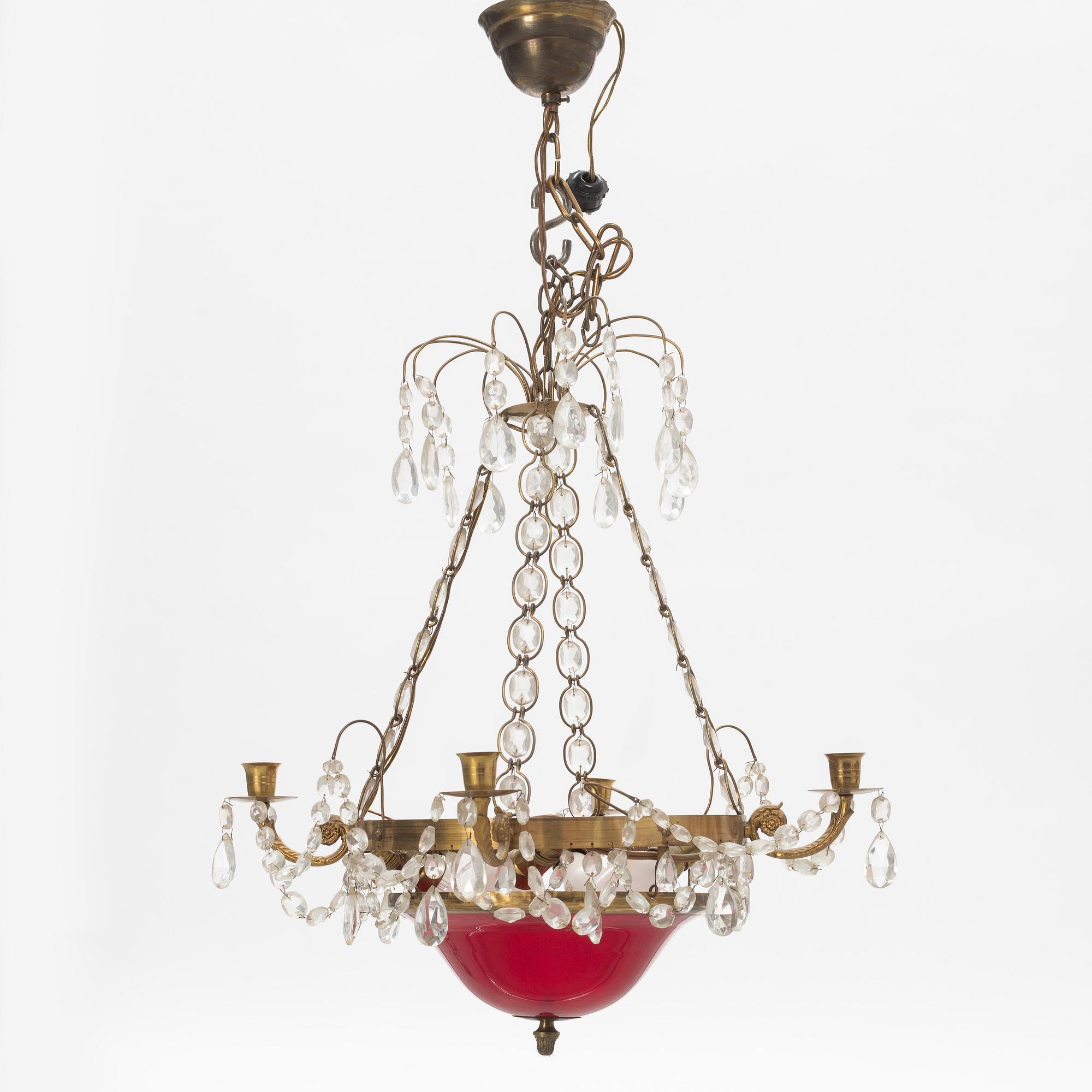 An Empire style chandelier, early 20th Century.