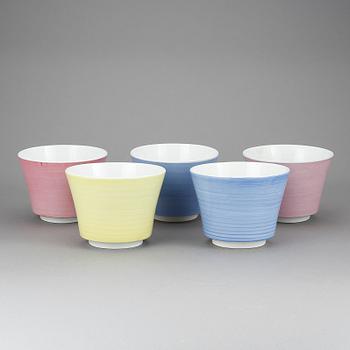 YTTERFODER, 5 st, "Colores", Stig Lindberg, Gustavsberg, 1900-tal.