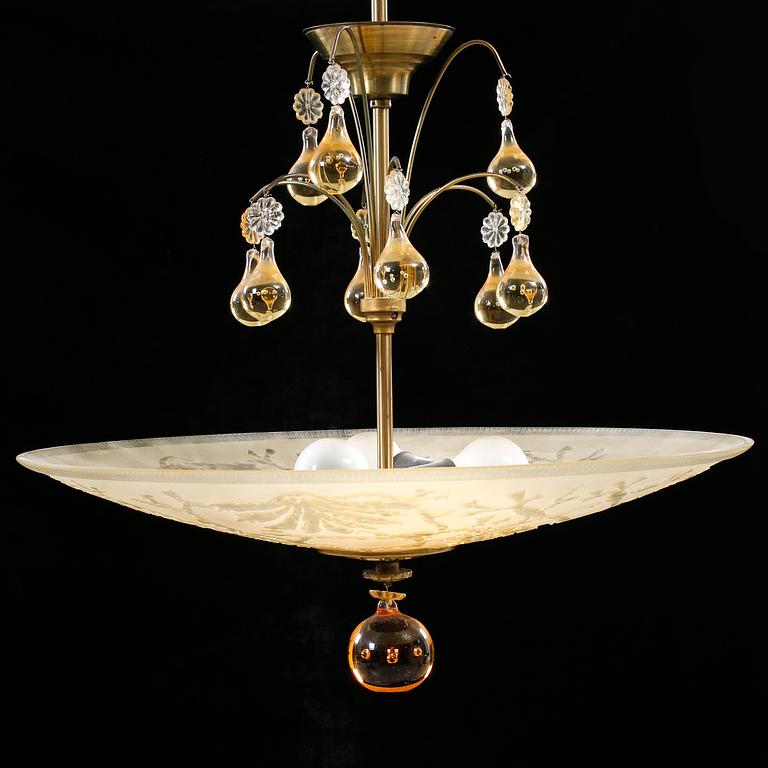 TAKLAMPA, 1930/40-tal. Höjd ca 60 cm.