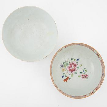 Two famille rose punch bowls, Qing dynasty, Qianlong (1736-95).