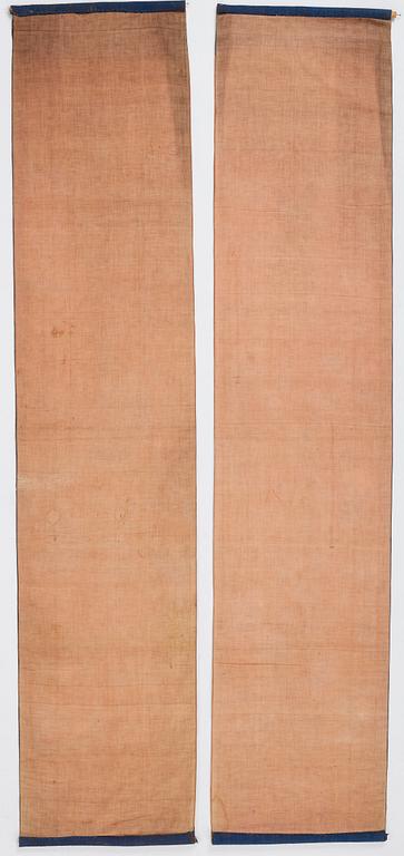 Two embroidered silk panels, late Qing dynasty.