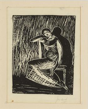 John Jon-And, wood cut in colours, 1915 and wood cut, 1915, signed.