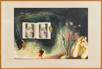 ANITA NILSSON, mixed media, signed 1978.