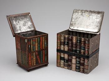 PLÅTBURK, 2 st, England, omkr 1900.