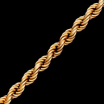 HALSKEDJA, 18 k guld, cordellänk. Total vikt ca 15 g.