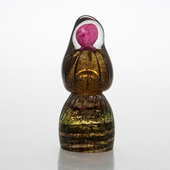 A glass sculpture by Tiina Nordström, signed Tiina Nordström Iittala 1992.
